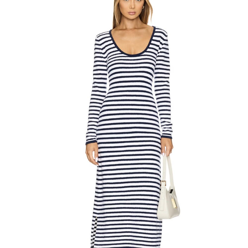 👗 Ciao Lucia Sabine Dress – XS | Navy & Cream Striped Knit